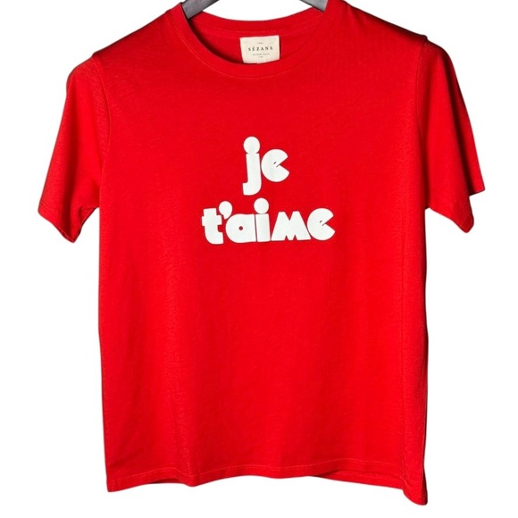 ✨ NEW WITH TAGS ✨SÉZANE ~ Je T’aime Tee~ PINK CREATION in Red – Size S ✨ - Picture 3 of 6